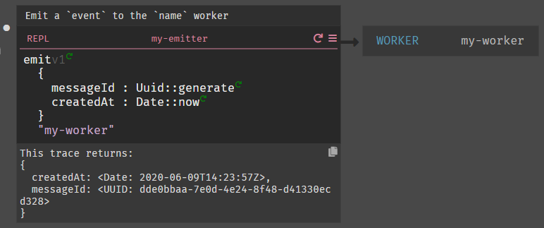 REPL with emit to worker
